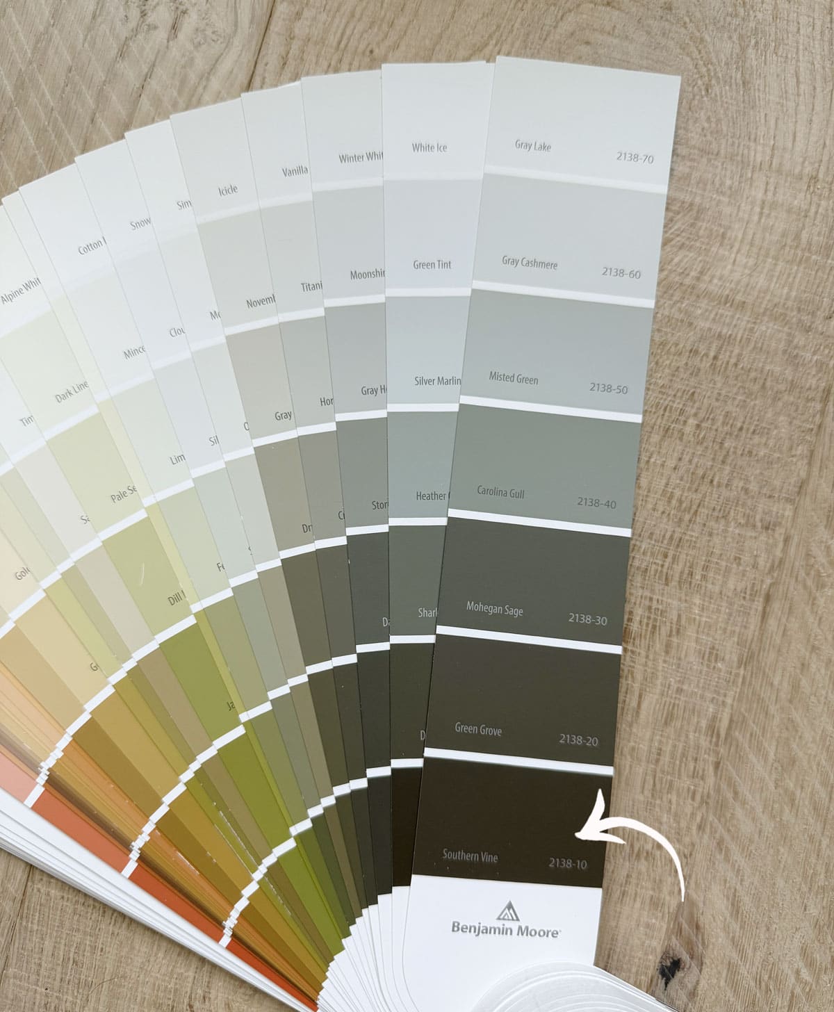 benjamin moore southern vine fan deck