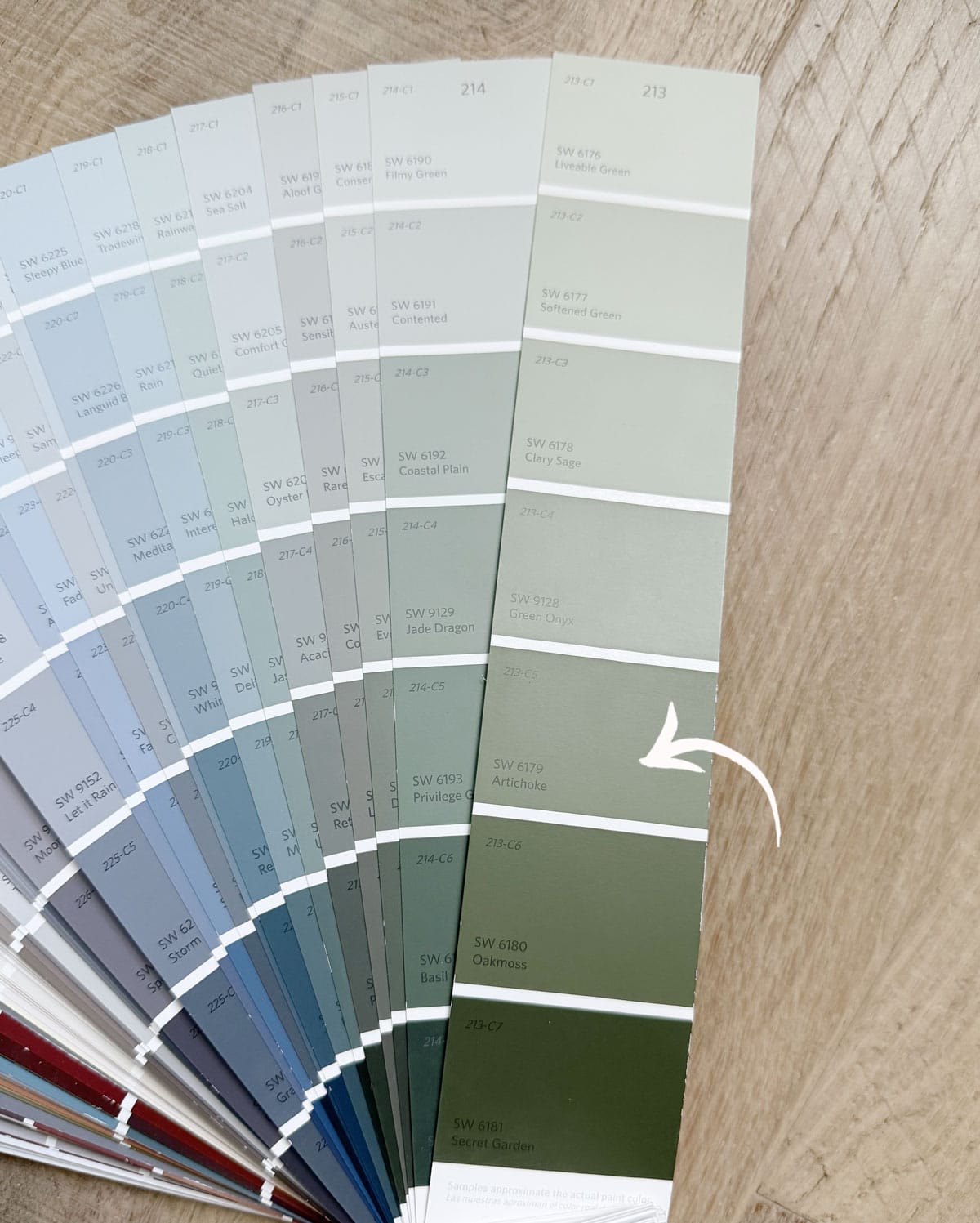 sherwin williams artichoke fan deck
