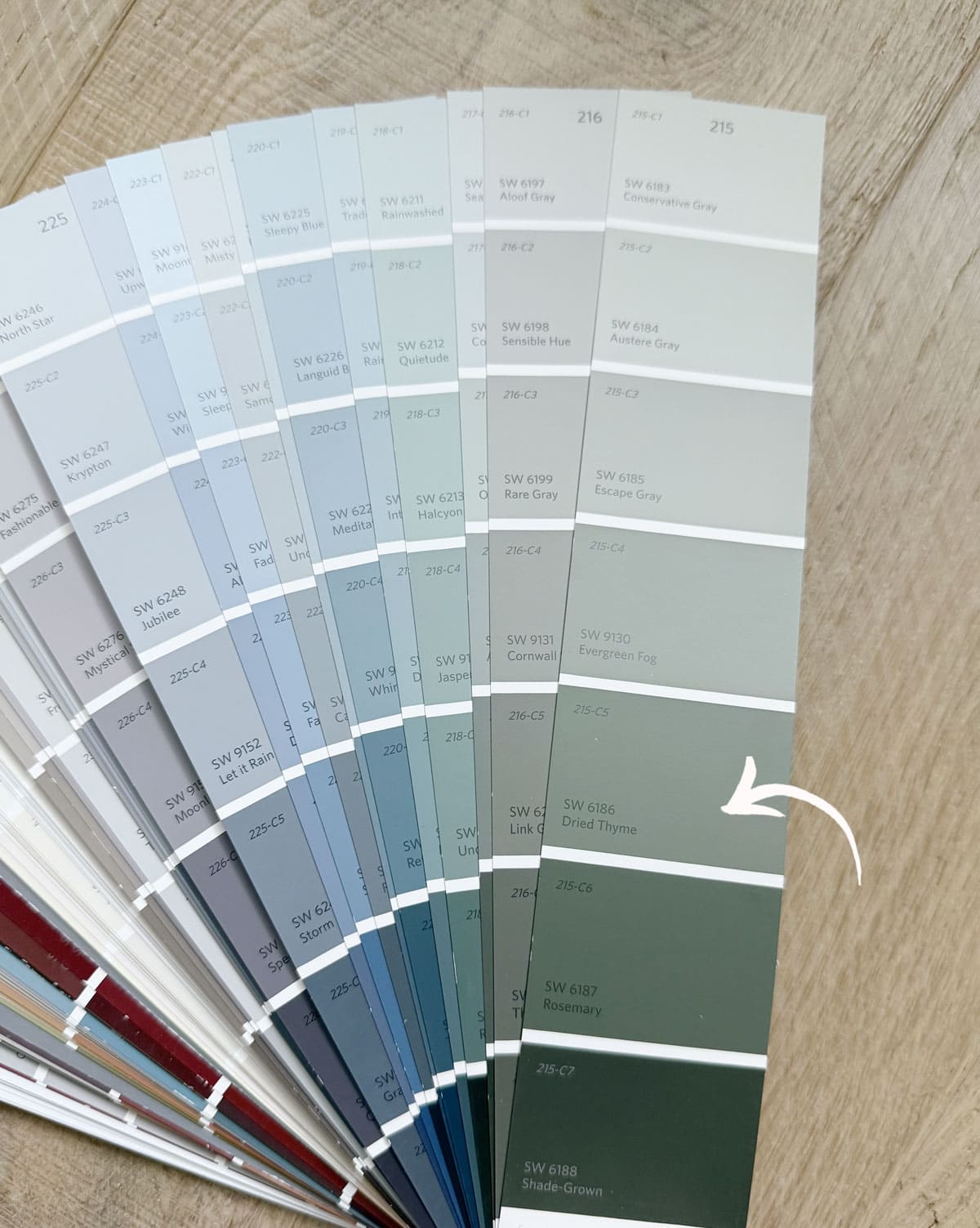 sherwin williams dried thyme fan deck