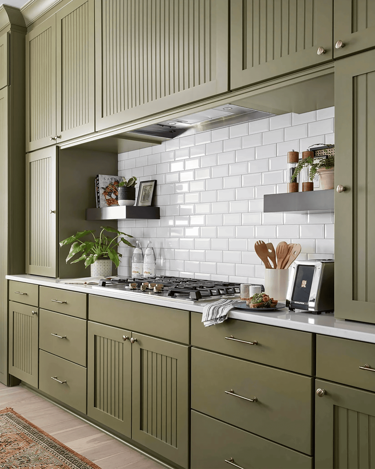 sherwin williams olive grove kitchen cabinets