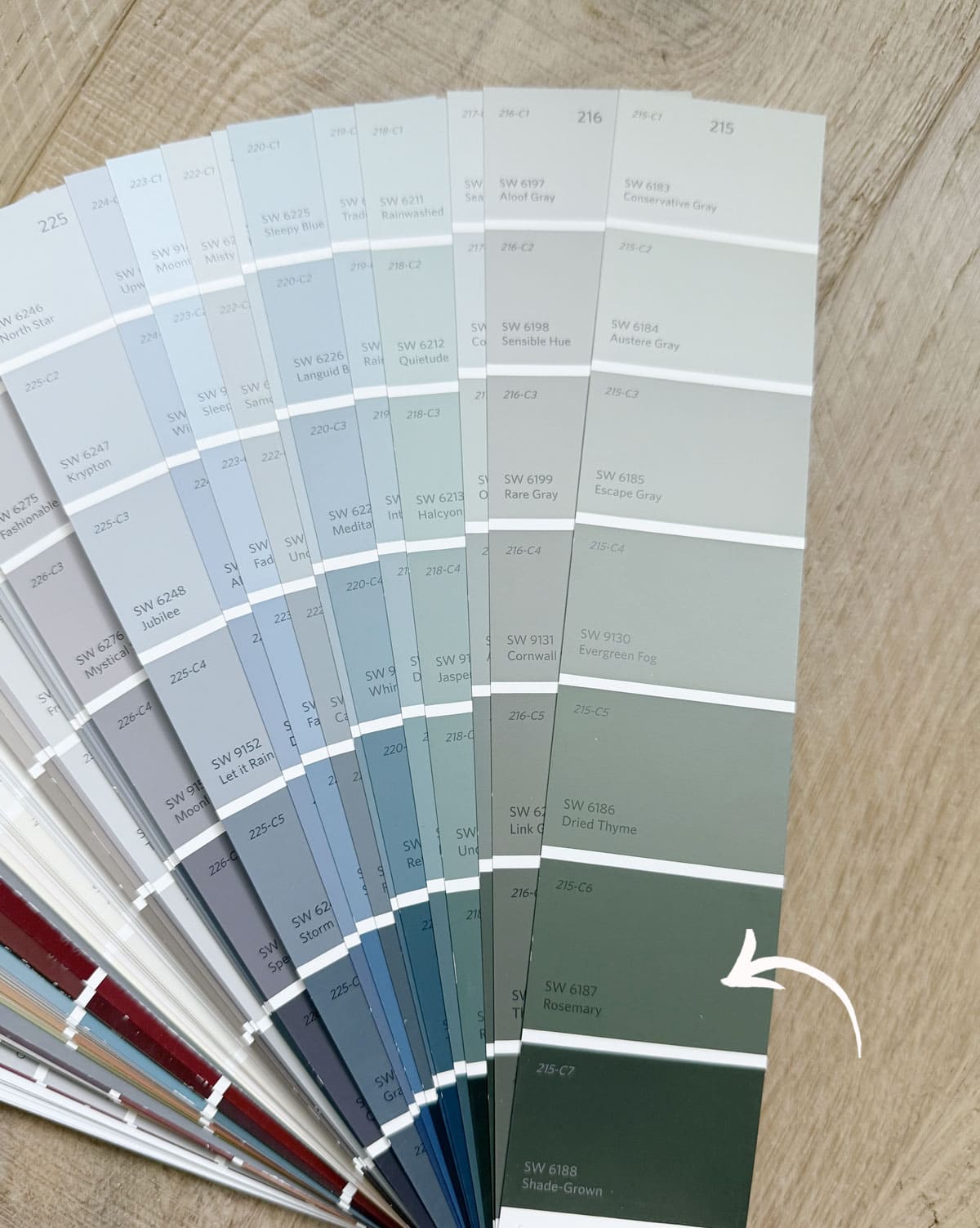 sherwin williams rosemary fan deck