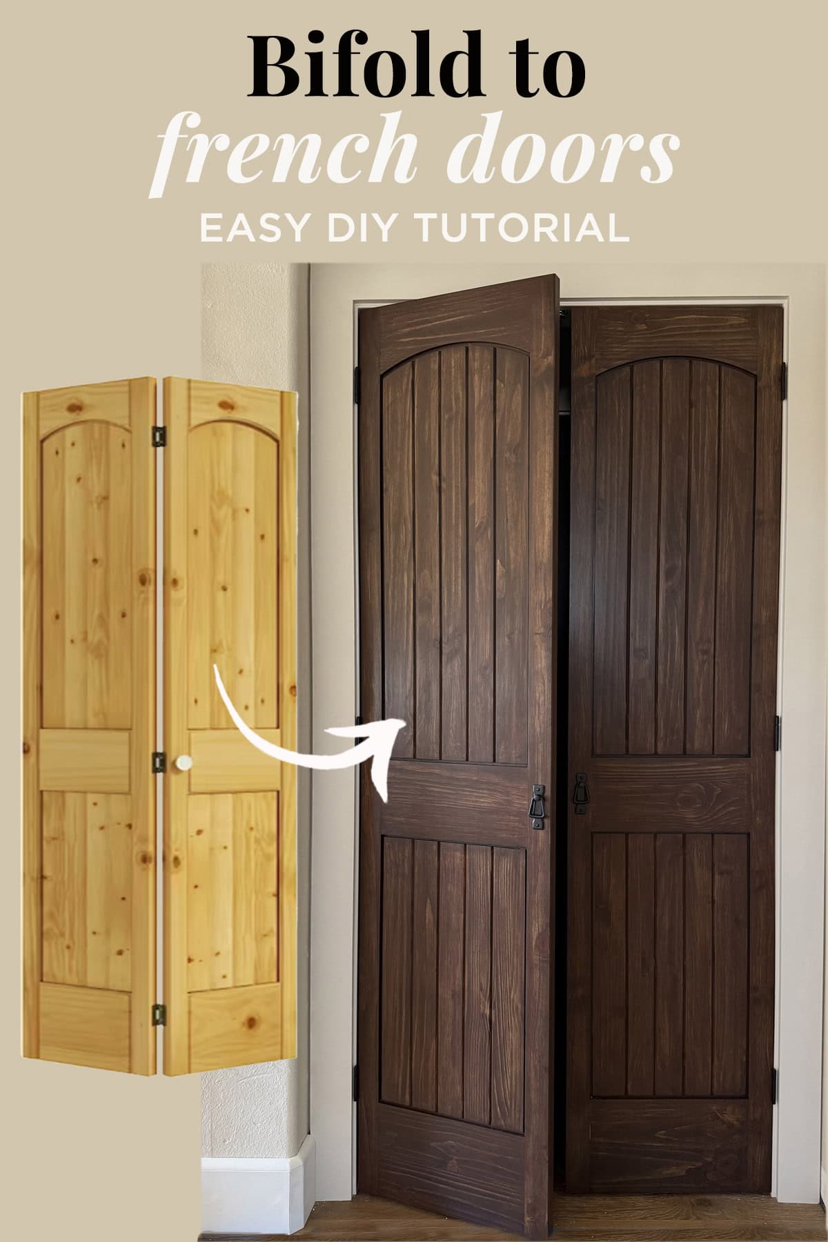 how to convert bifold doors to french doors tutorial