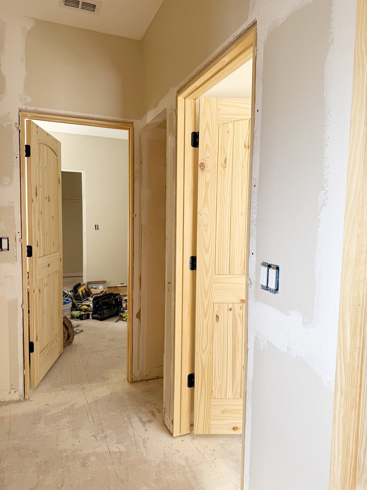 pine bathroom doors