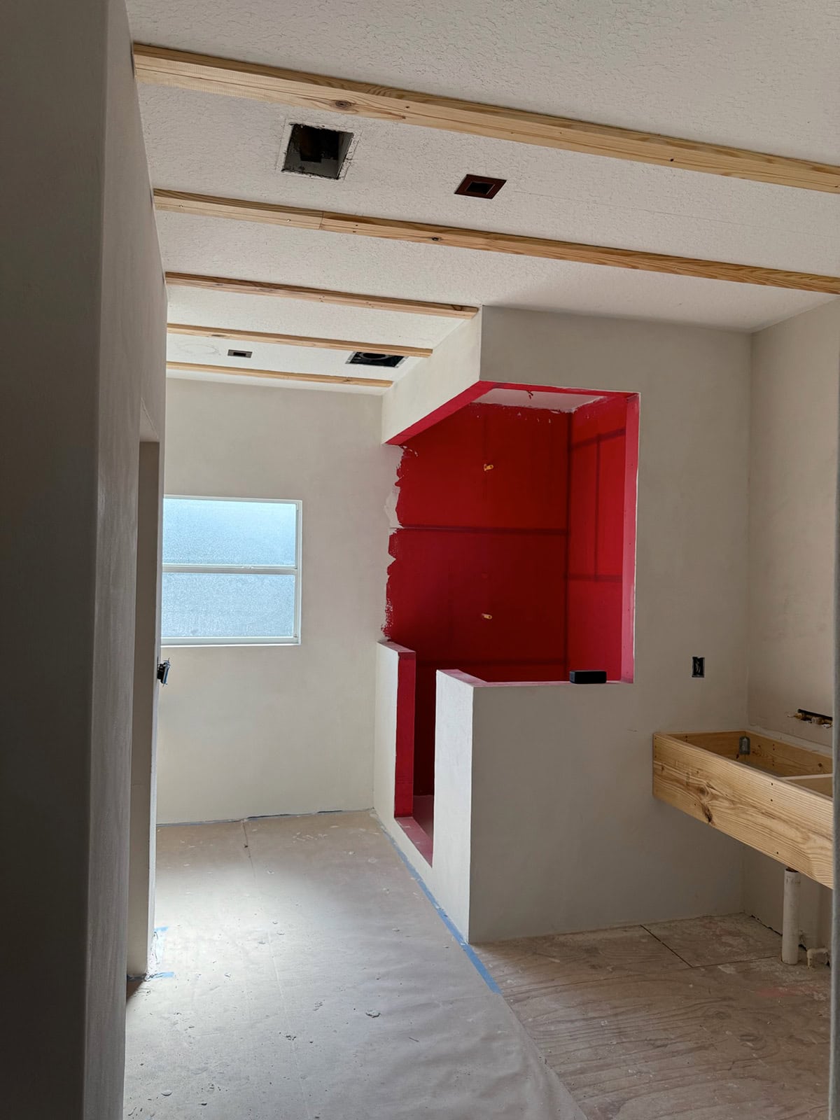 diy wood plank and beam ceiling tutorial