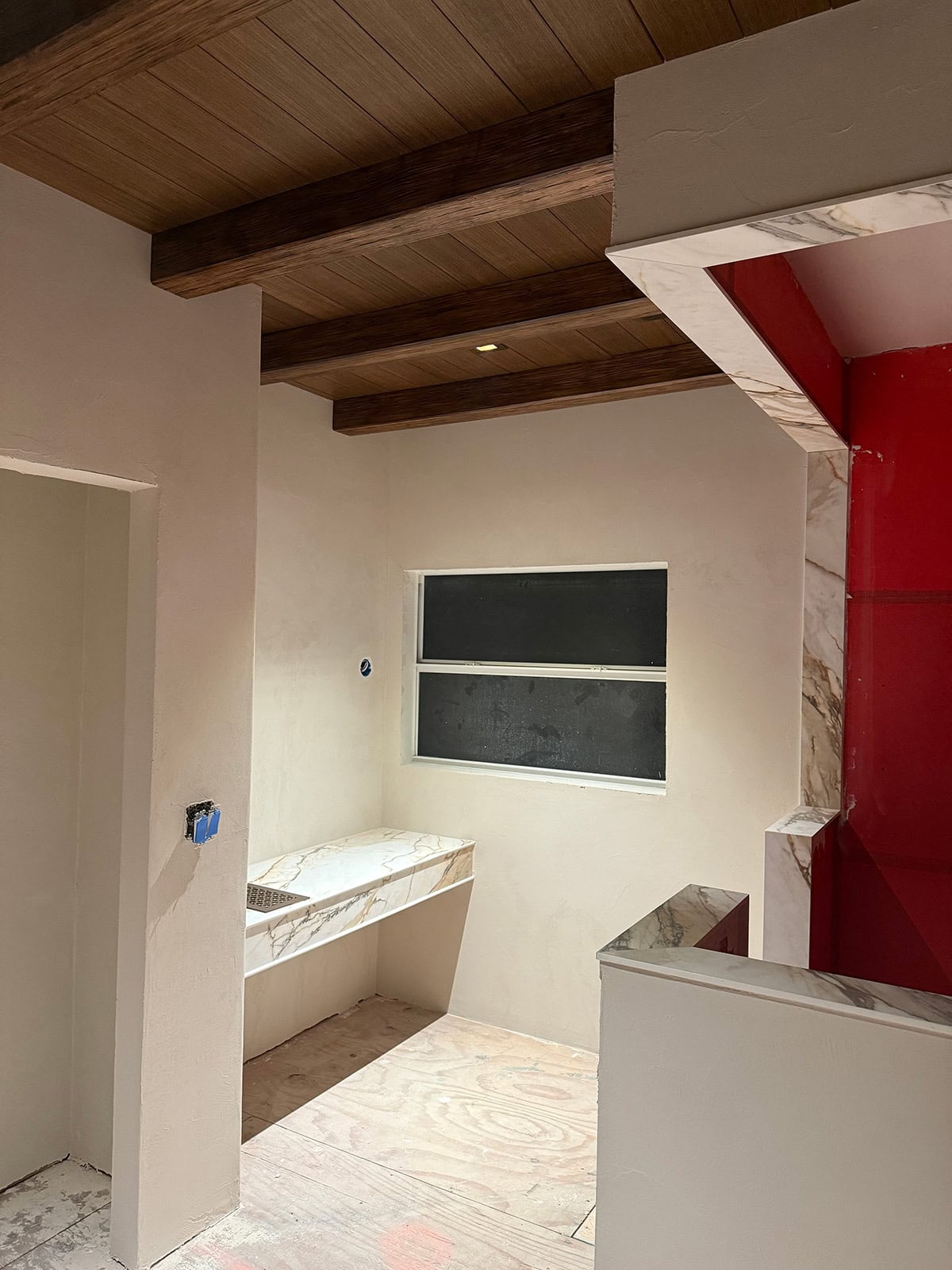 diy wood plank and beam ceiling tutorial