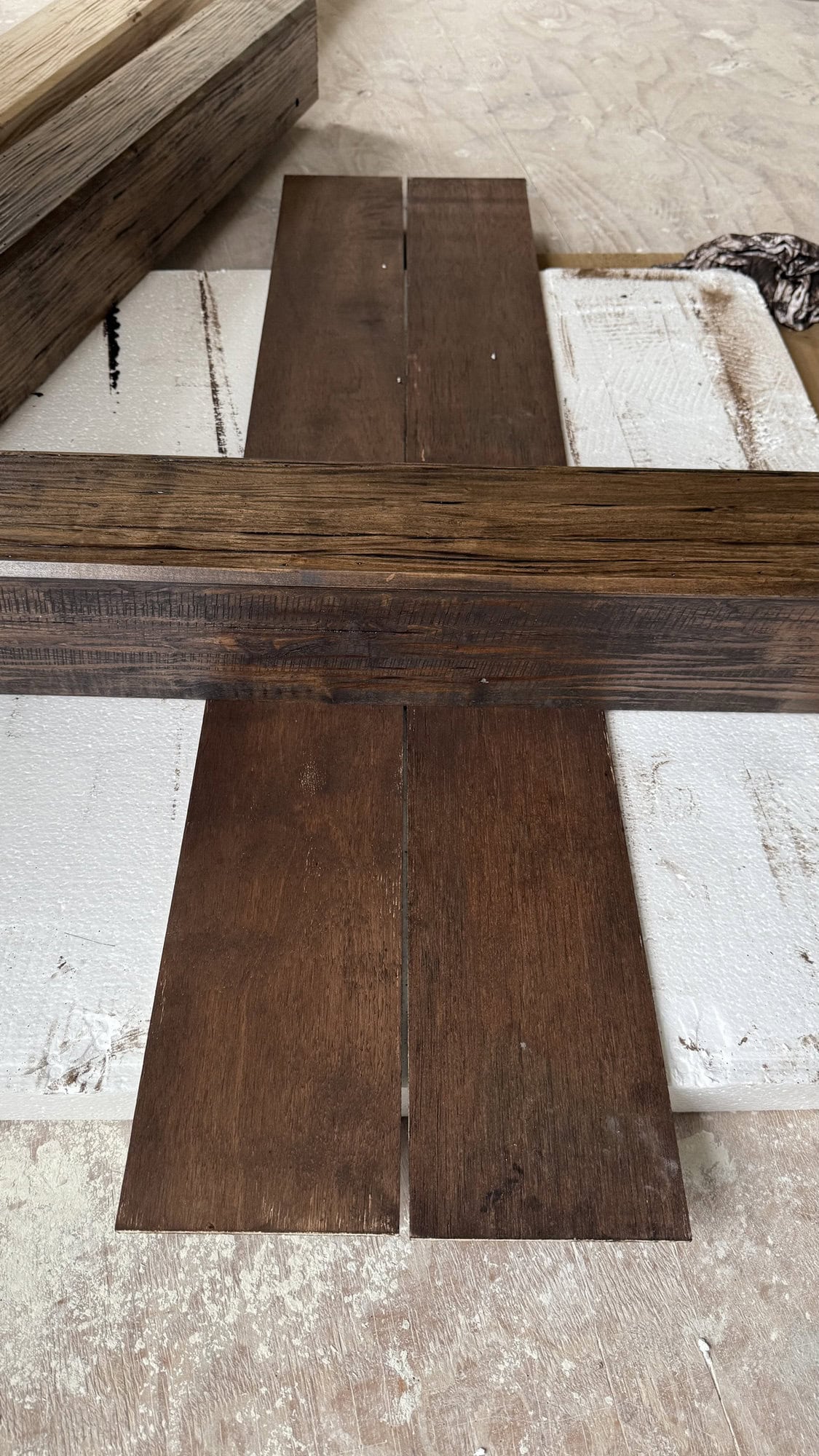 diy wood plank and beam ceiling tutorial