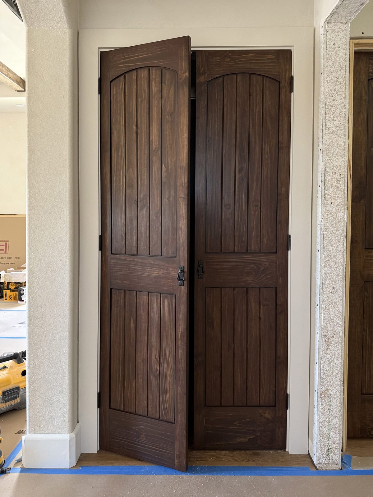 convert bifold to french doors closet