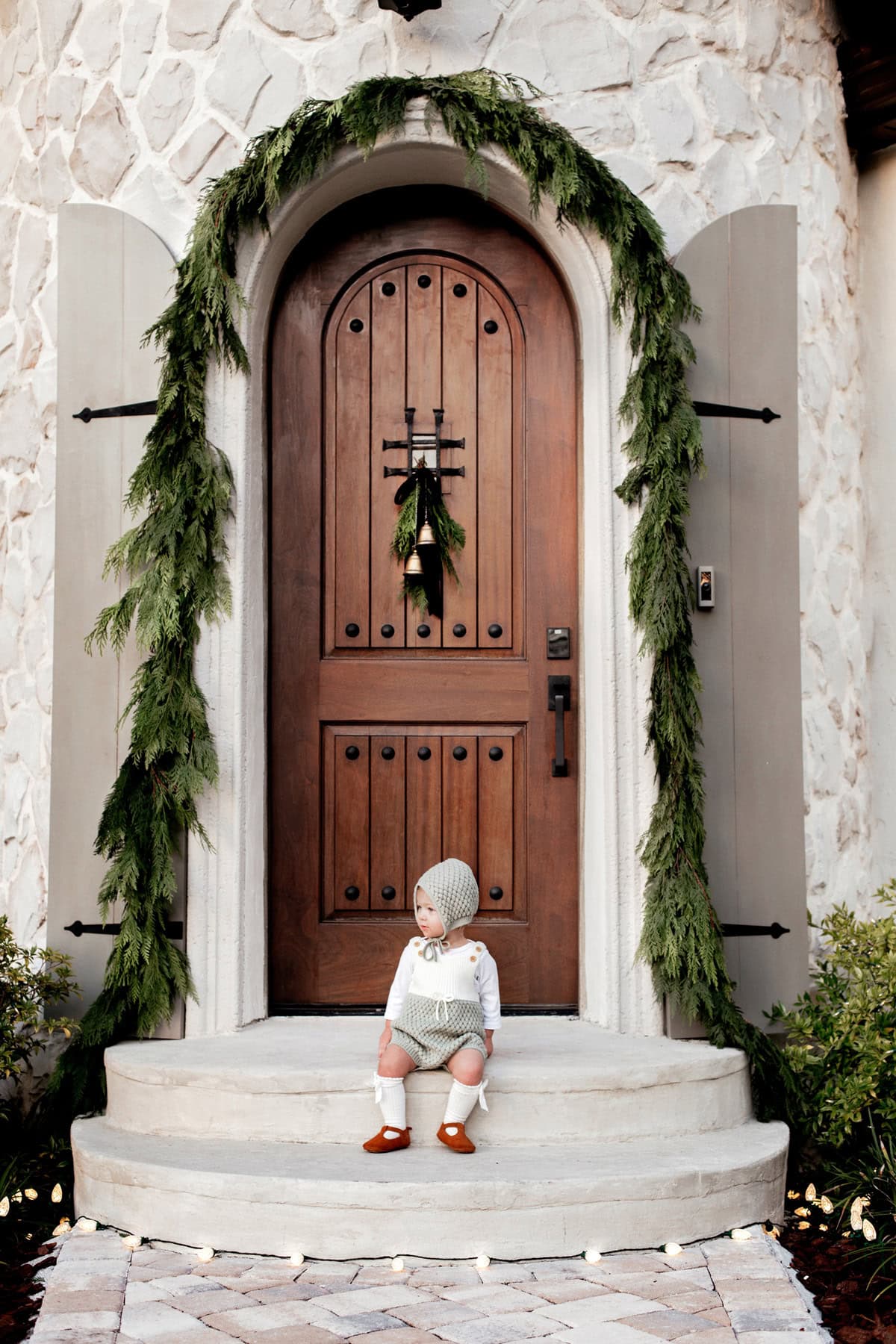 arch top rustic wood front door