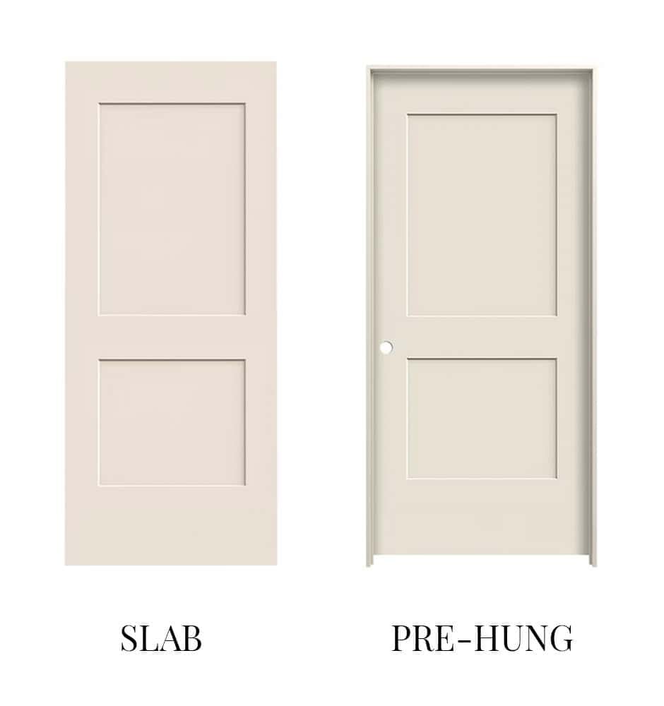 slab vs pre-hung door diagram