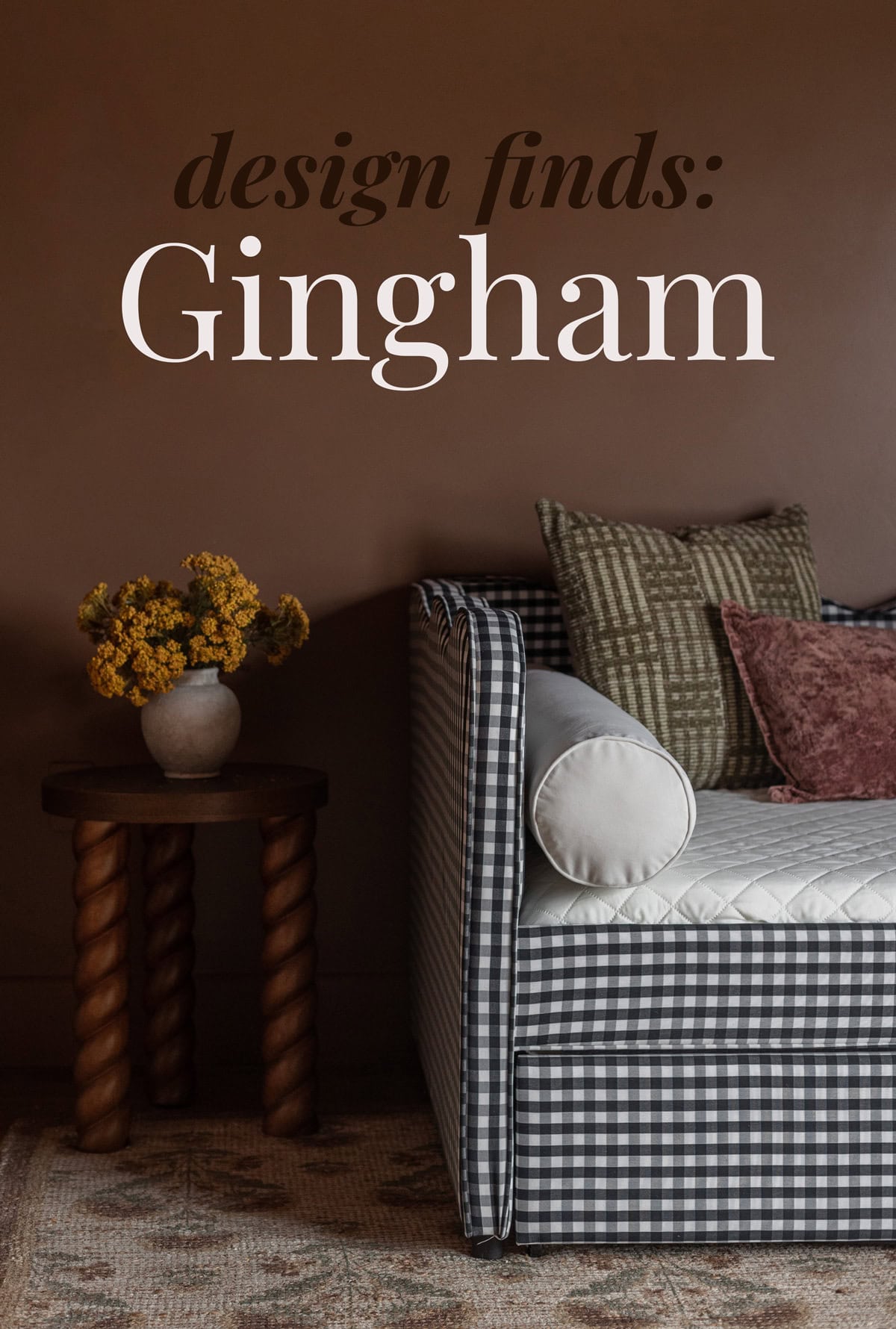 black white gingham bed