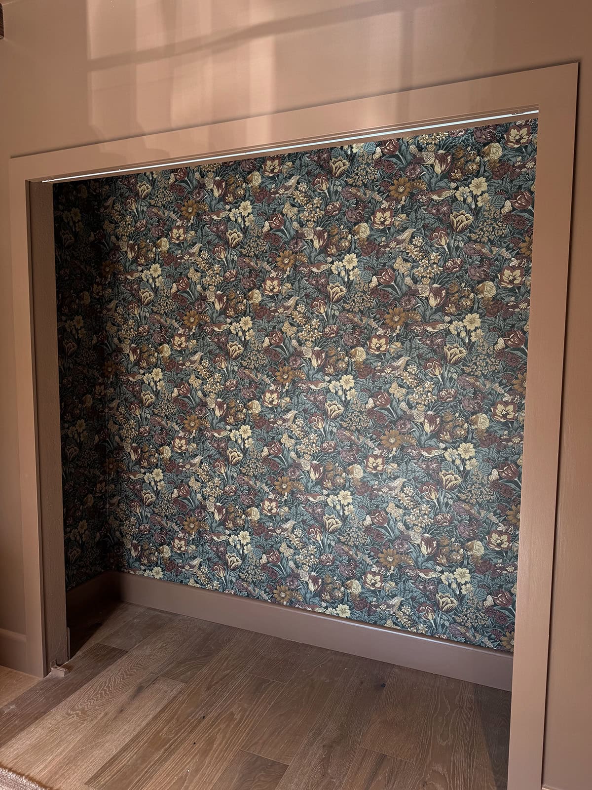 floral wallpaper closet