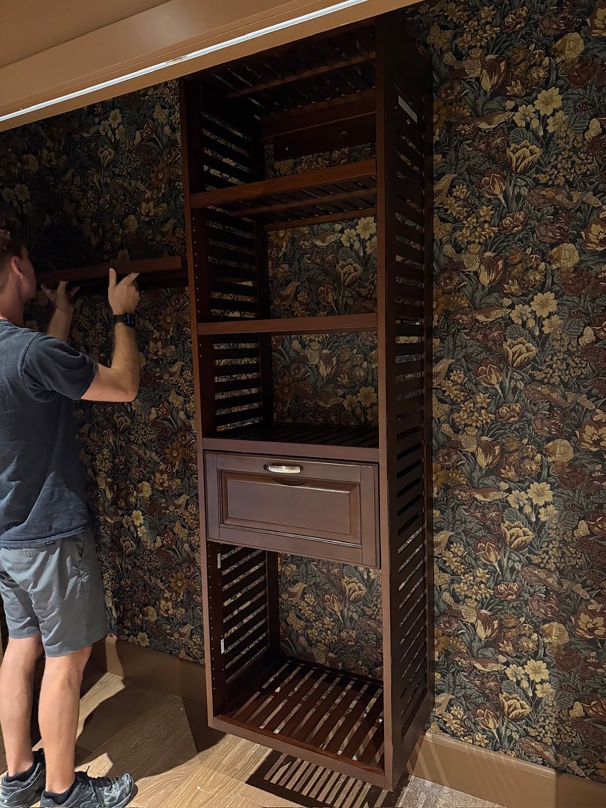 wallpaper closet wood closet system lowes