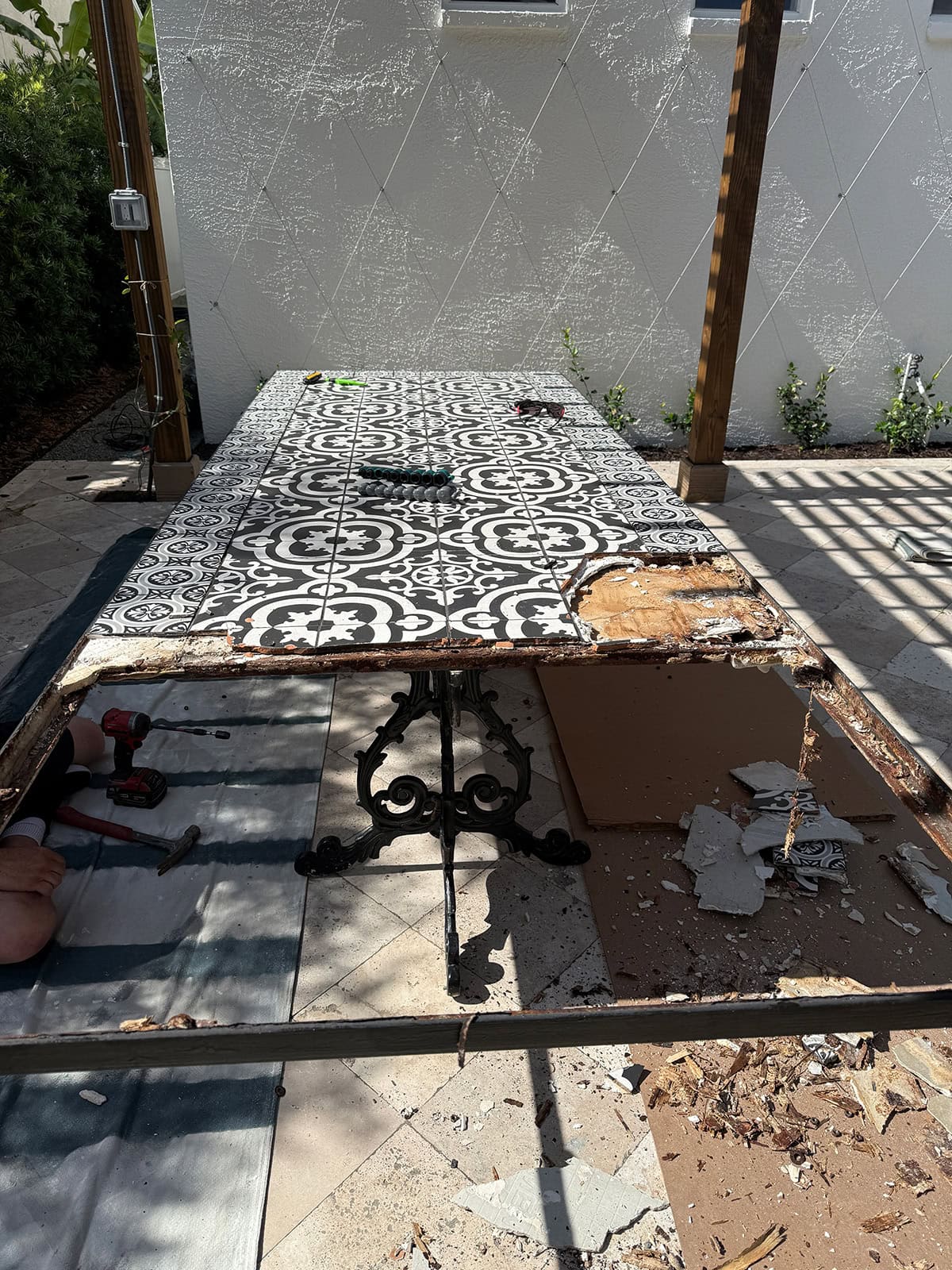 diy tiled table