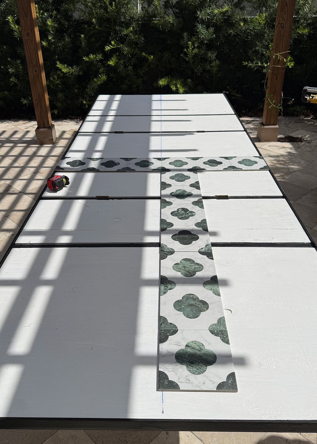 diy tiled outdoor dining table tutorial
