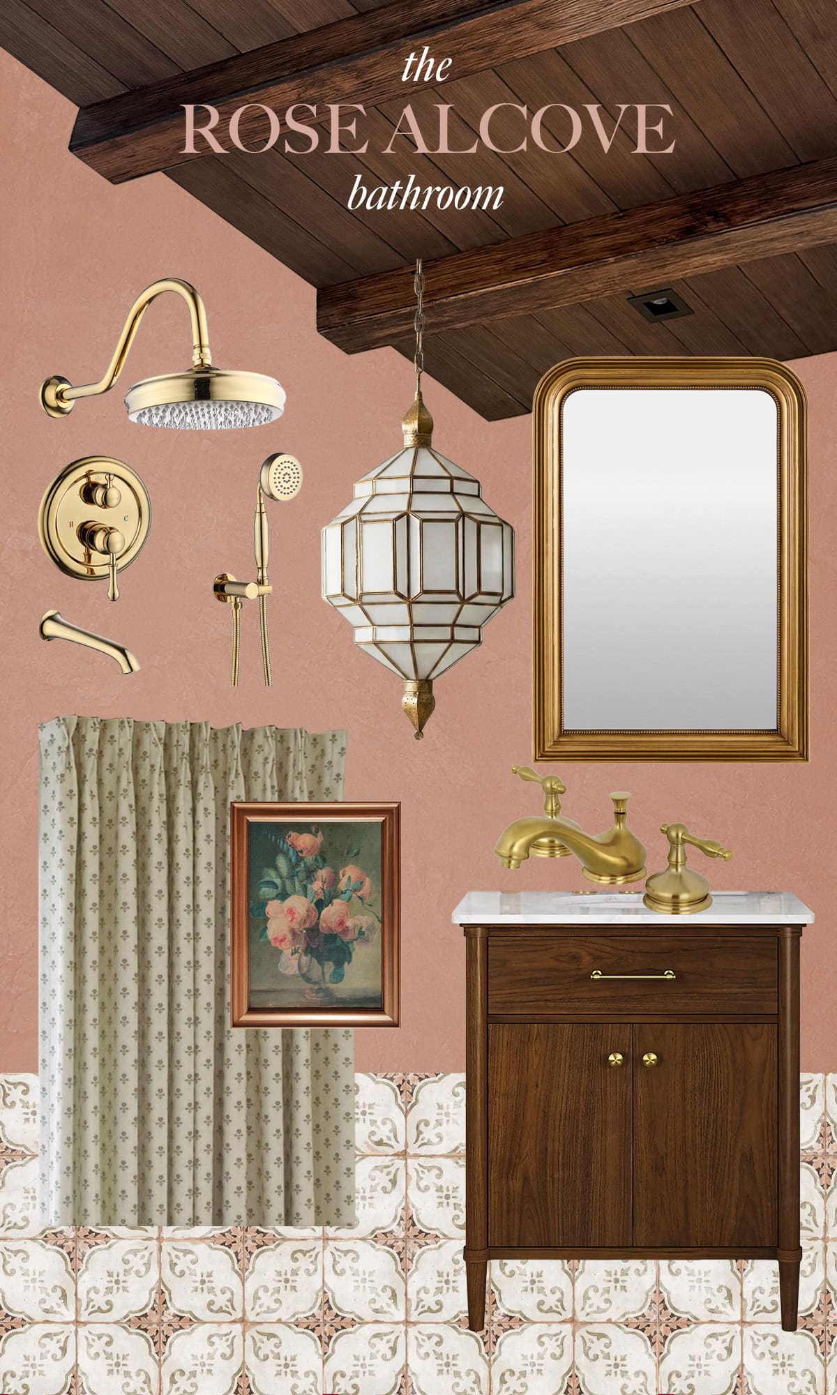 spanish moroccan bathroom design mood board