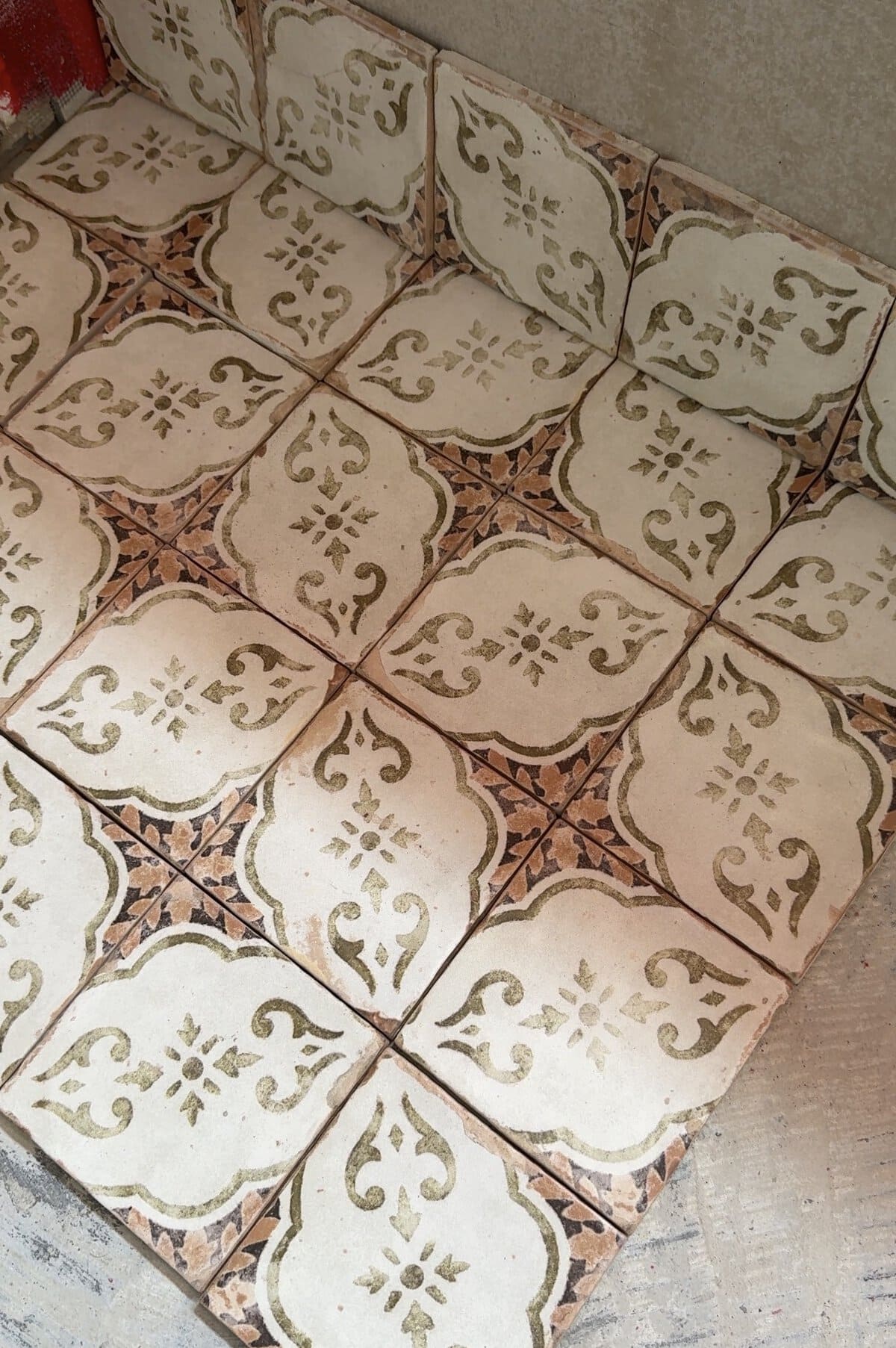 pink spanish inspired tile